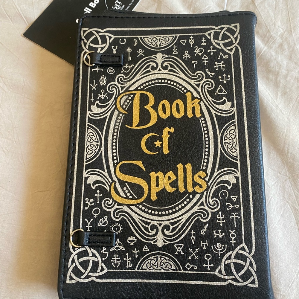 Spirit Book of Spells Black and Gold Spellbook Crossbody Bag, NWT - Picture 2 of 7